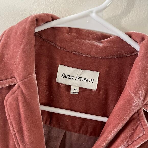 Rachel Antonoff Velvet Coveralls Jewelled Pink Drawstring Waist Womens X-Small - Picture 4 of 9